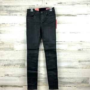 Blank NYC Girls 12 Mini Mercer Black Cotton Blend Spray On Skinny Pants Jean NWT